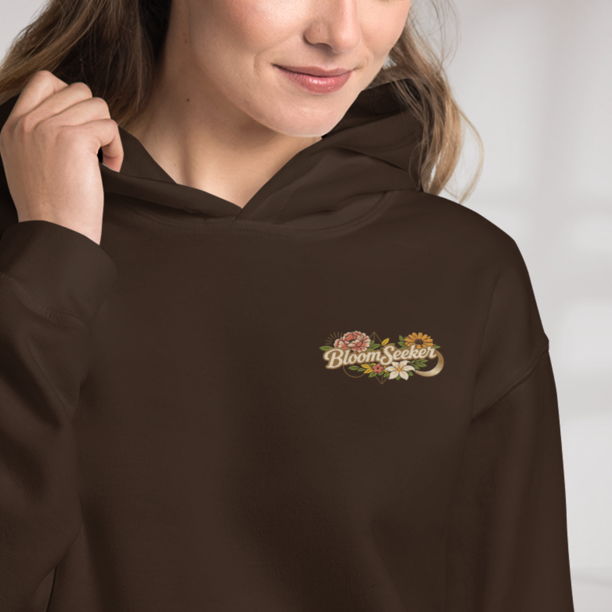 Bloom Seeker Hoodie Soft – Farbe Dunkle Schokolade – Ansicht 8