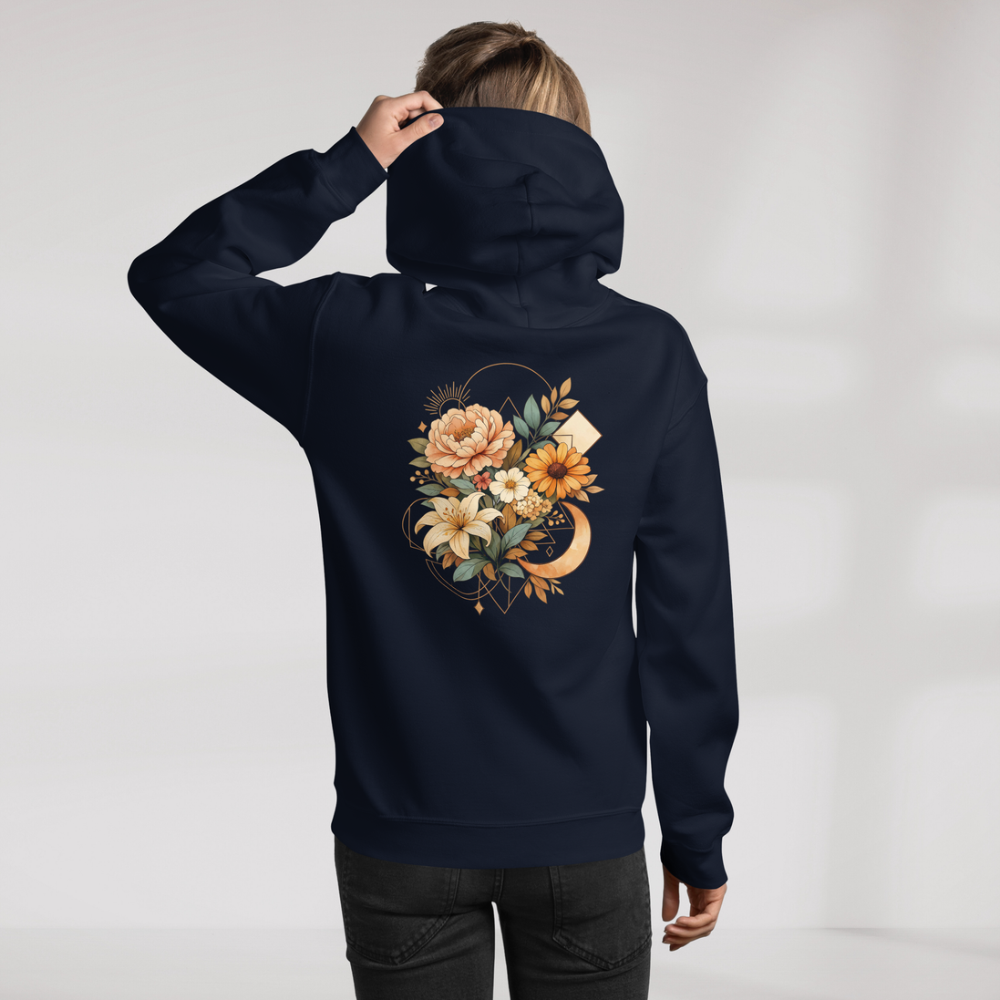 Bloom Seeker Hoodie Soft – Farbe Navy – Ansicht 3
