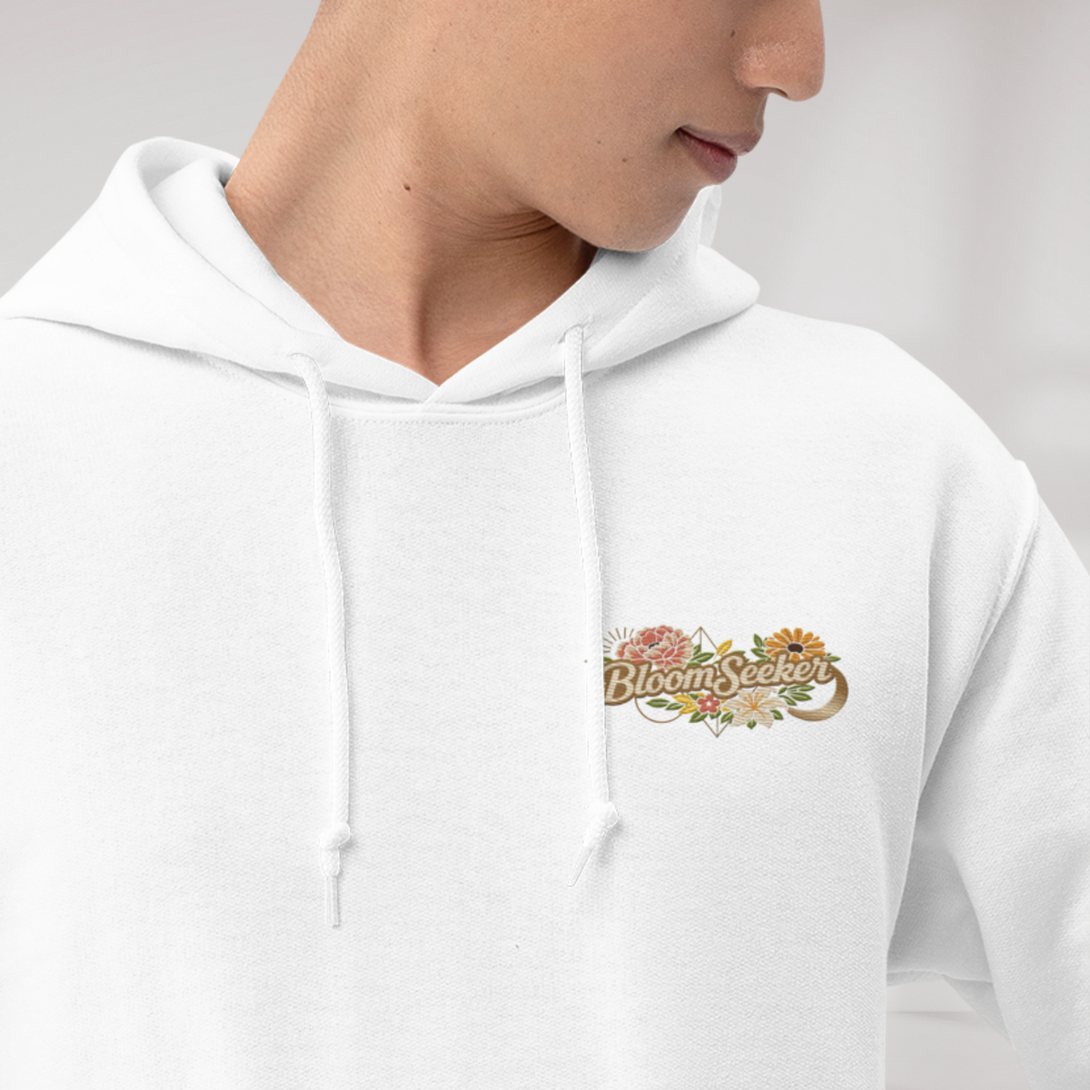 Bloom Seeker Hoodie Soft – Farbe Weiß – Ansicht 4