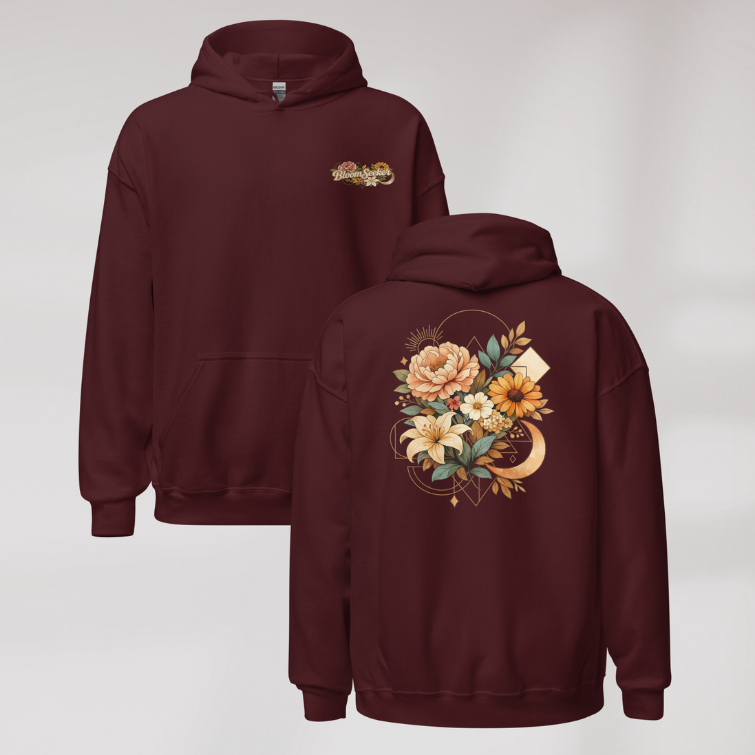 Bloom Seeker Hoodie Soft – Farbe Kastanienbraun – Ansicht 2