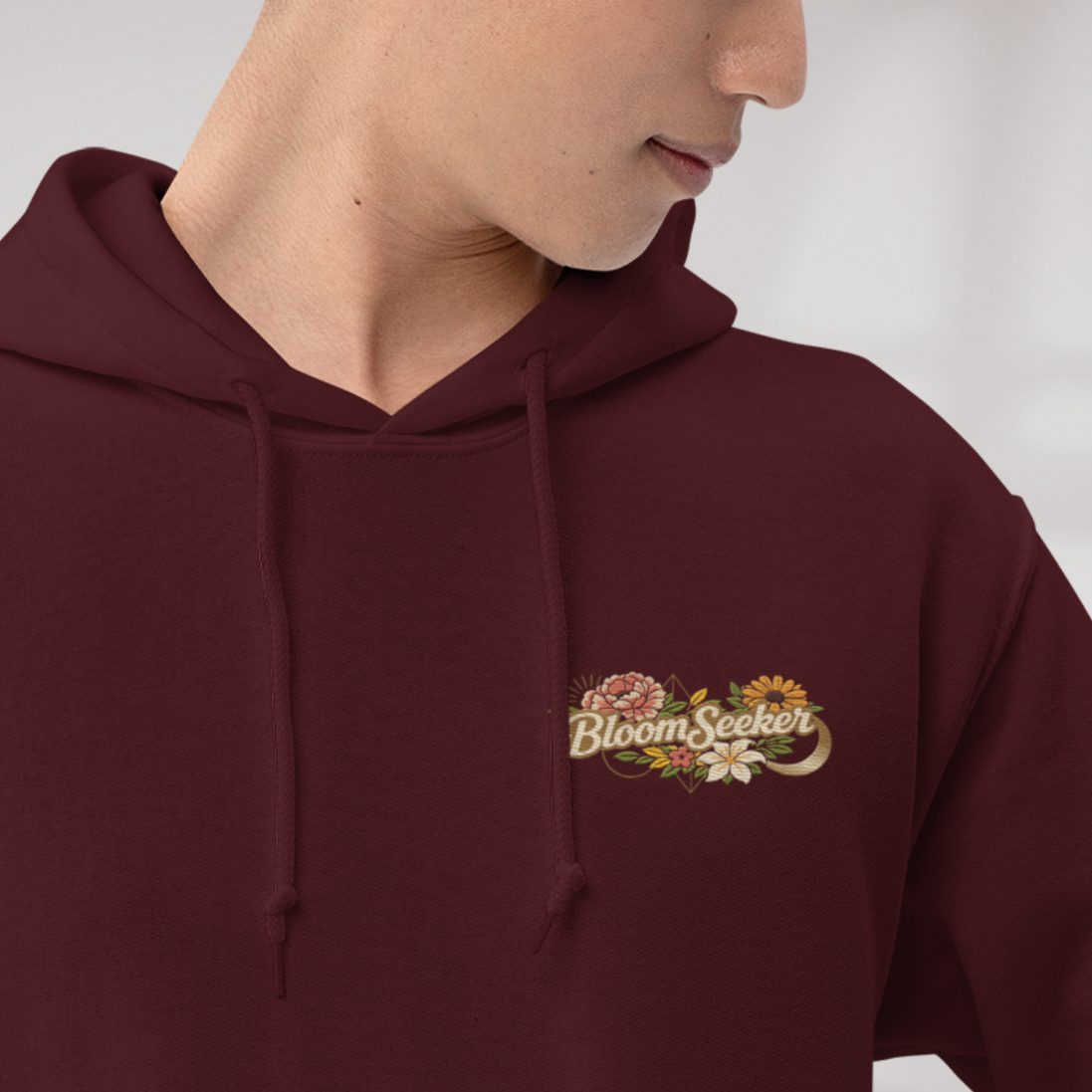 Bloom Seeker Hoodie Soft – Farbe Kastanienbraun – Ansicht 4