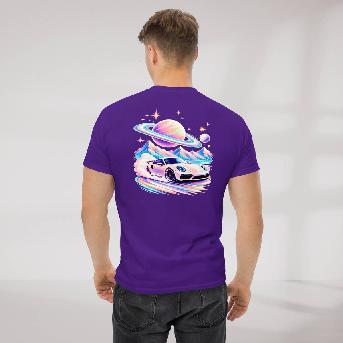 Cosmic Cruiser T-Shirt Soft – Farbe Lila – Ansicht 5