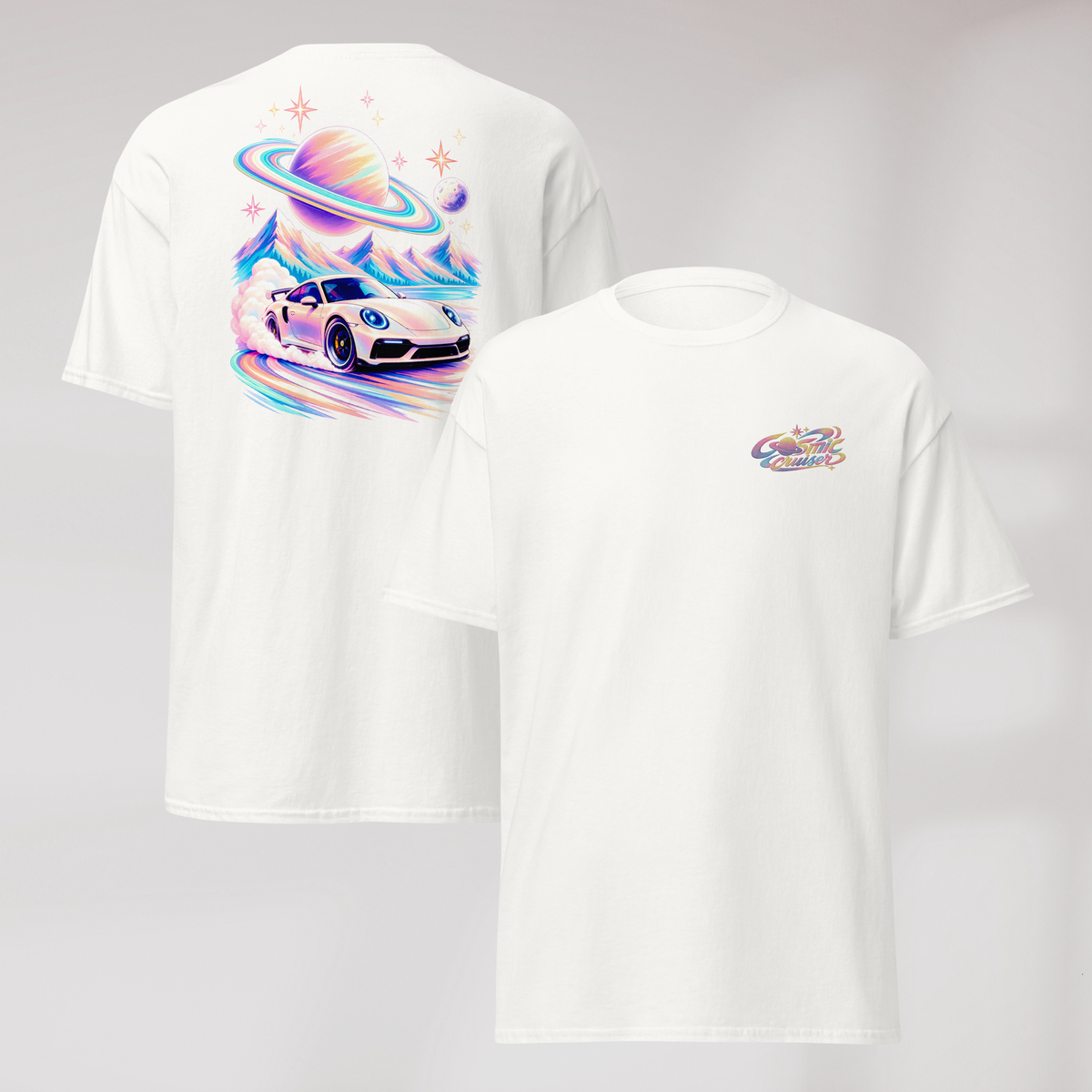 Cosmic Cruiser T-Shirt Soft – Farbe Weiß – Ansicht 1