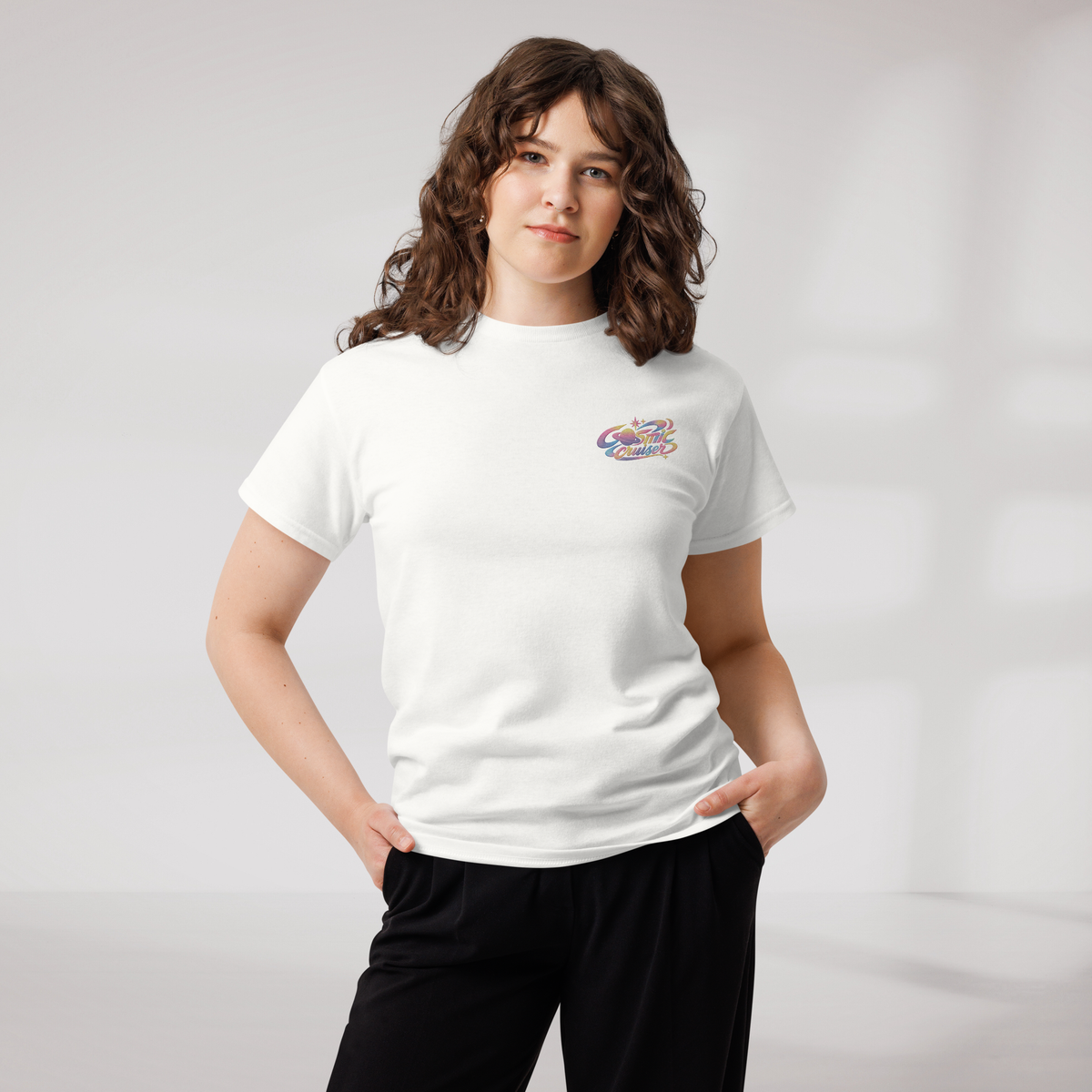 Cosmic Cruiser T-Shirt Soft – Farbe Weiß – Ansicht 6