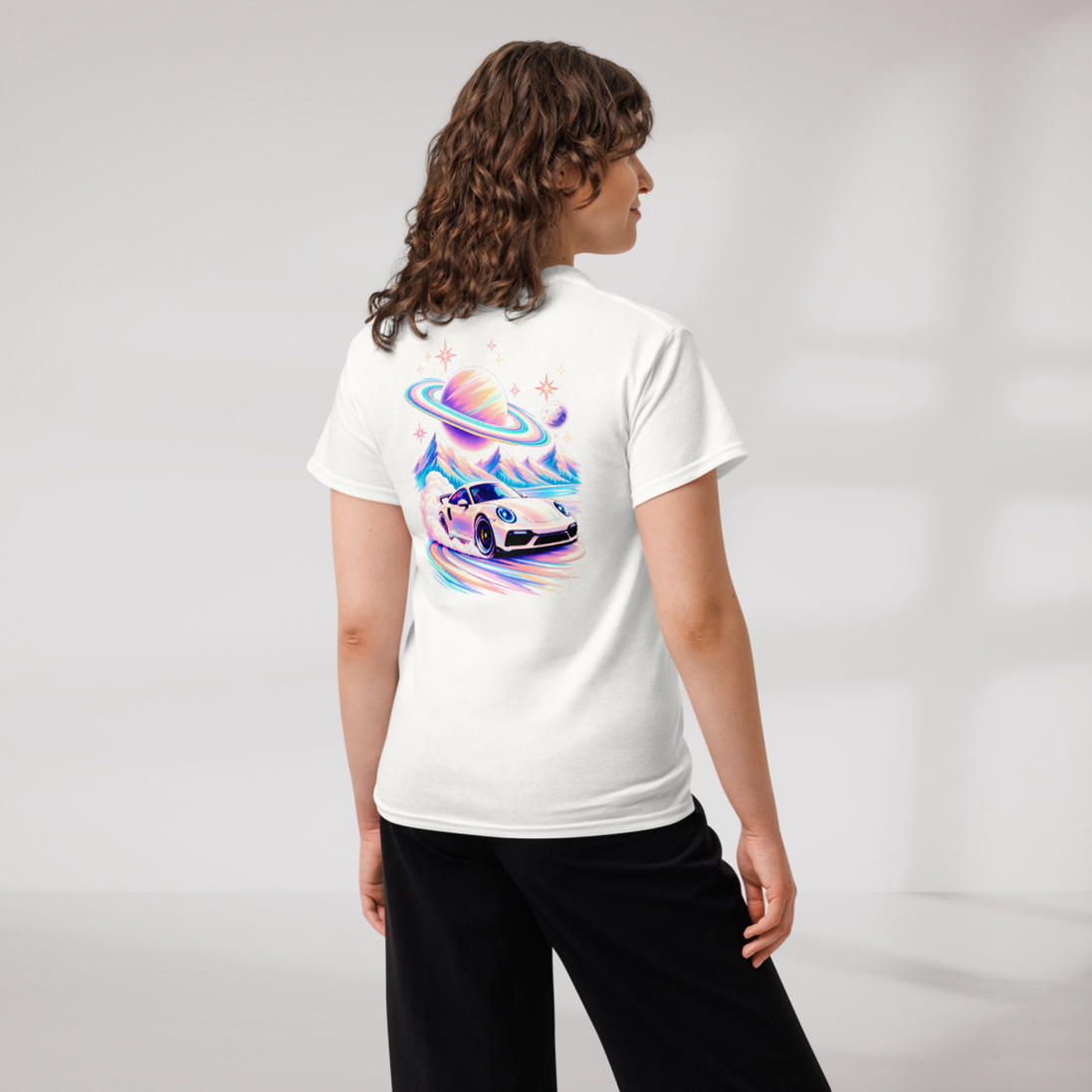 Cosmic Cruiser T-Shirt Soft – Farbe Weiß – Ansicht 7