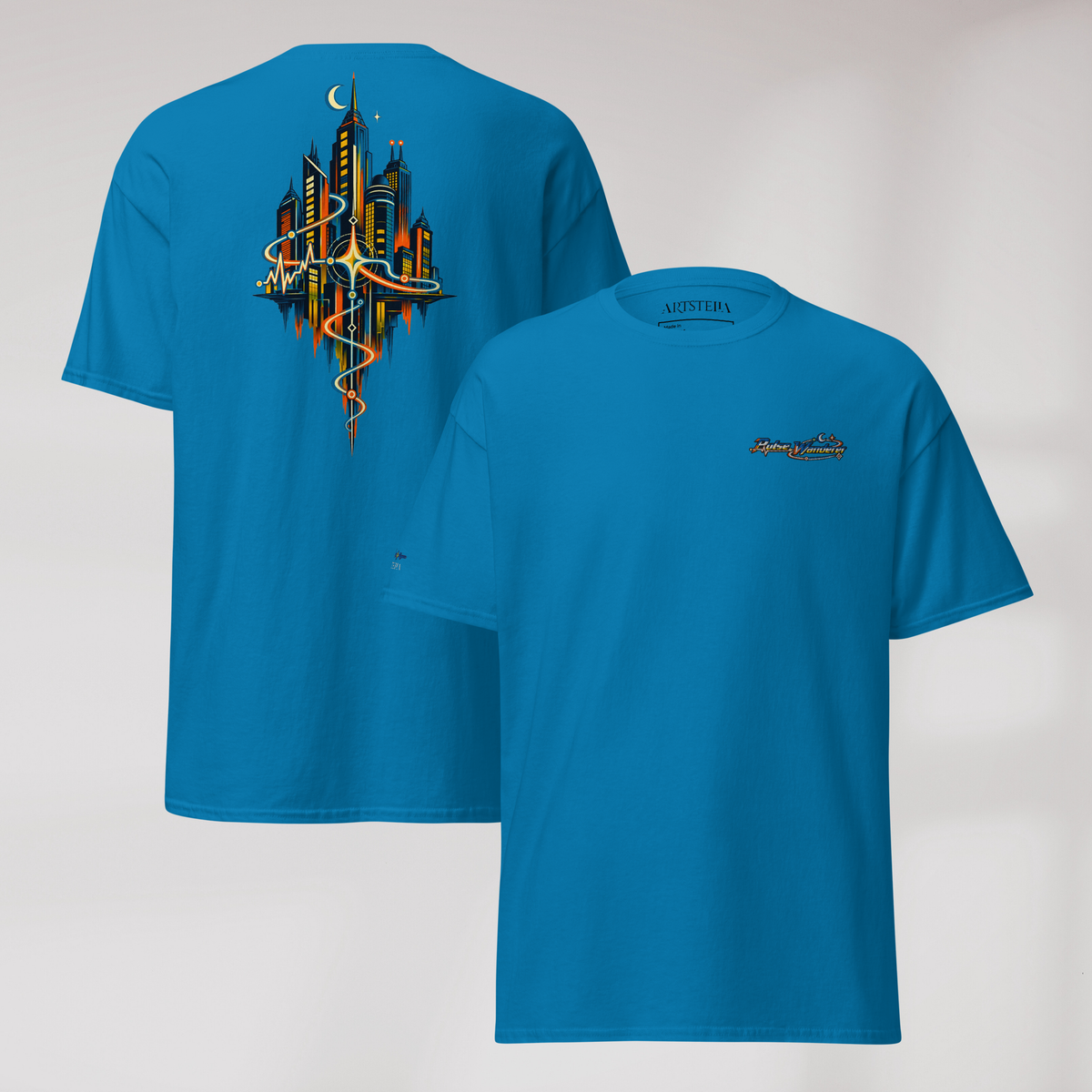 Pulse Wanderer T-Shirt Retro – Farbe Saphir – Ansicht 1