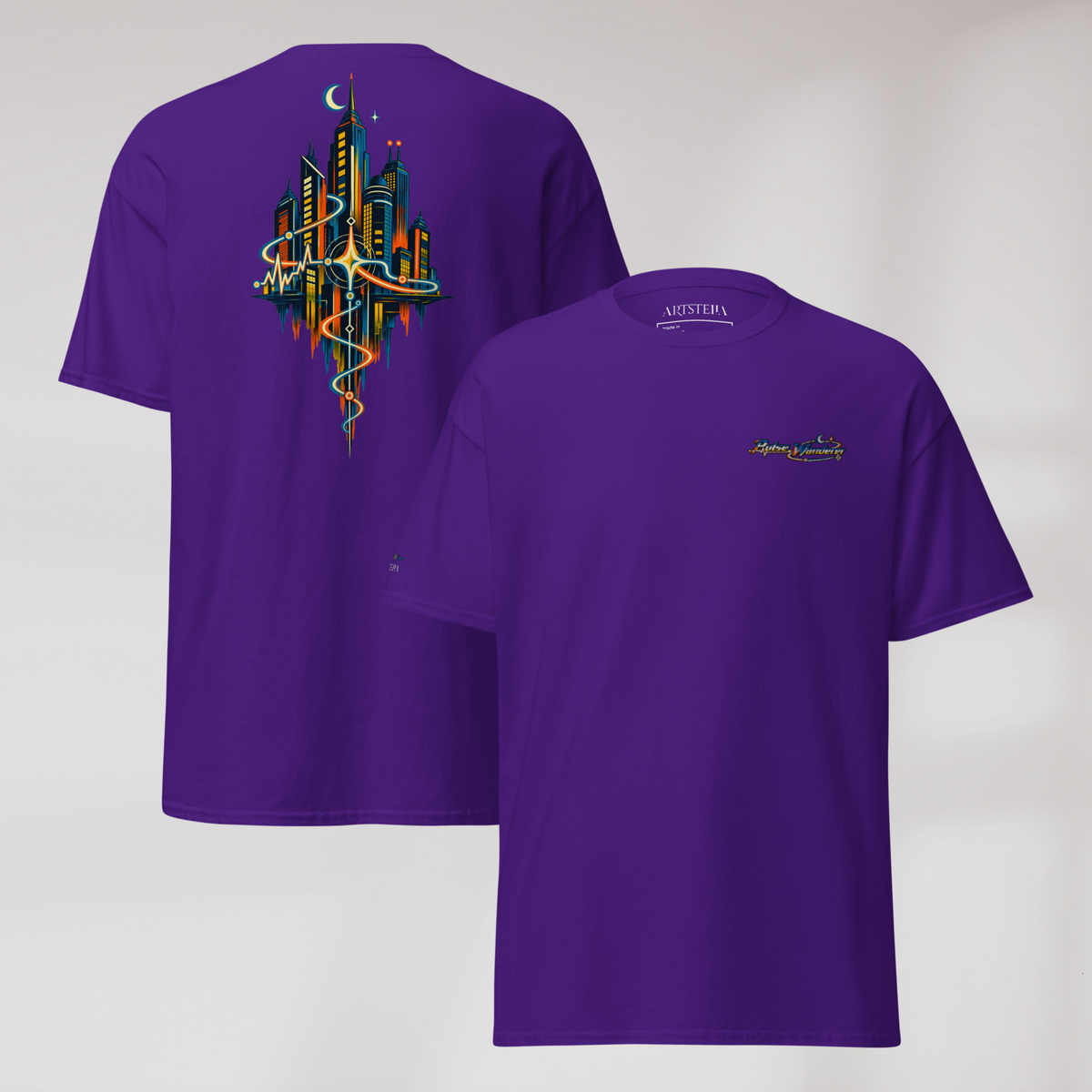 Pulse Wanderer T-Shirt Retro – Farbe Lila – Ansicht 1