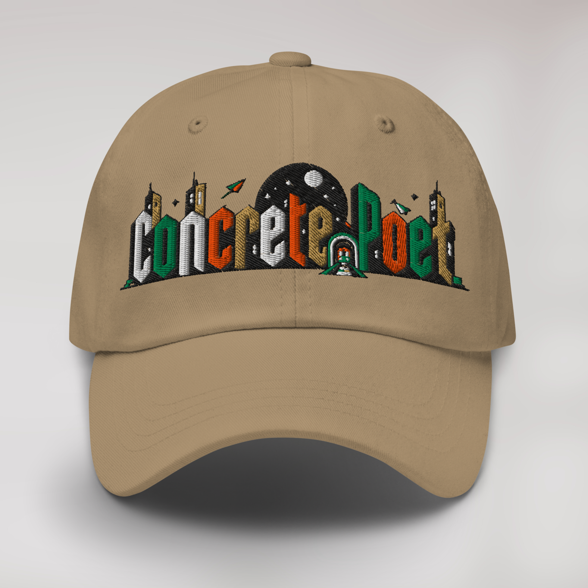 Concrete Poet Cap Retro – Farbe Khaki – Ansicht 1