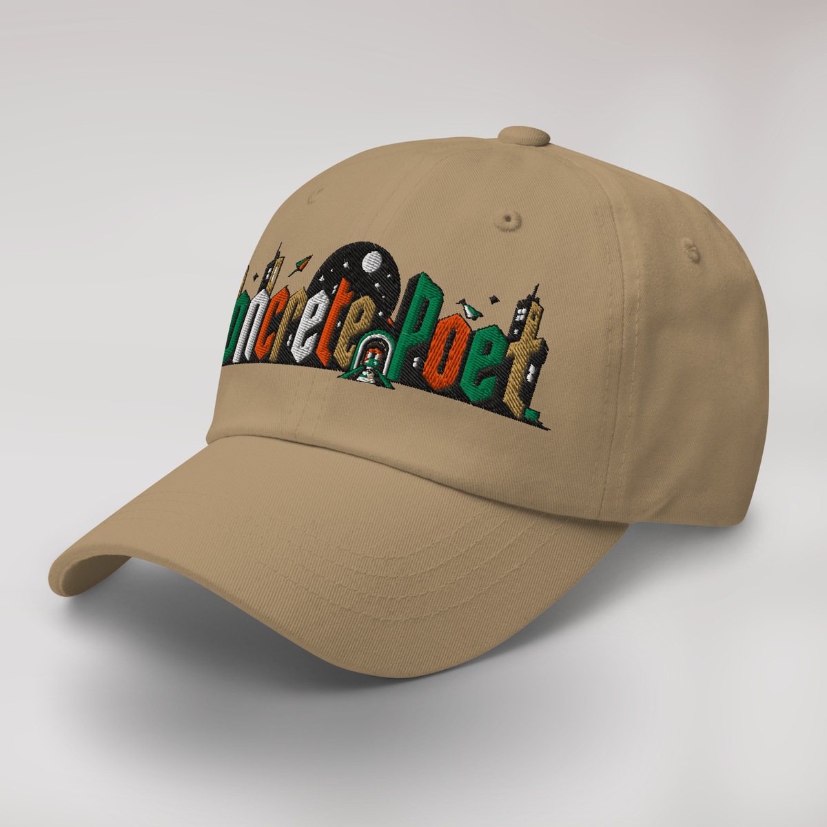 Concrete Poet Cap Retro – Farbe Khaki – Ansicht 3