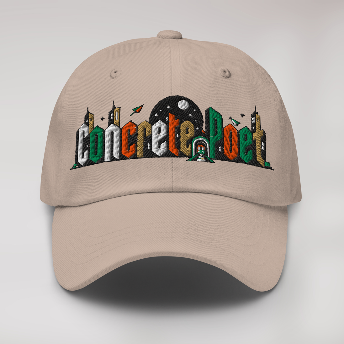 Concrete Poet Cap Retro – Farbe Stein – Ansicht 1
