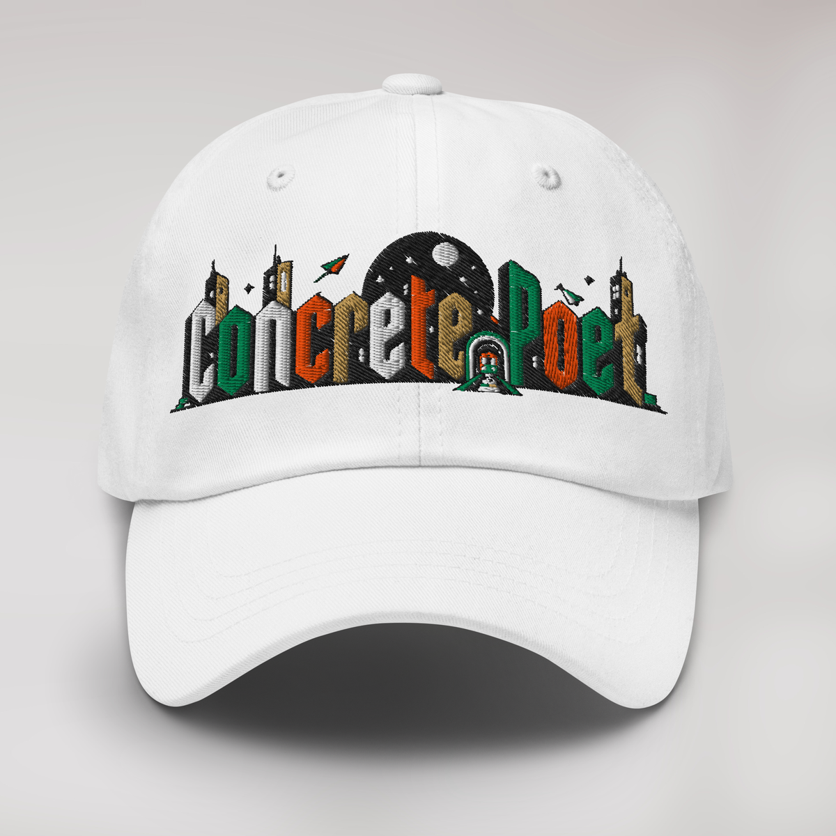 Concrete Poet Cap Retro – Farbe Weiß – Ansicht 1