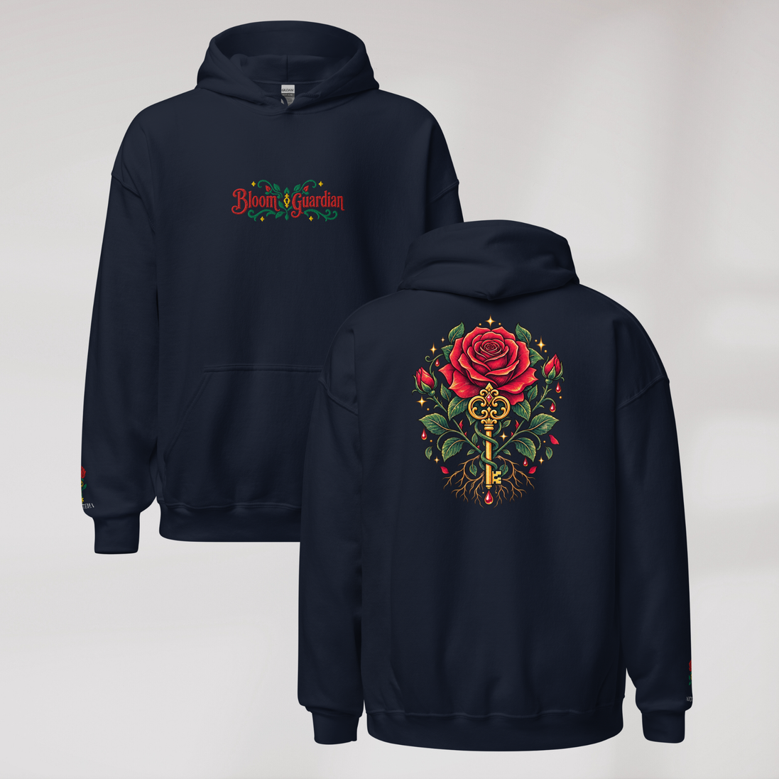 Bloom Guardian Hoodie Retro – Farbe Navy – Ansicht 1