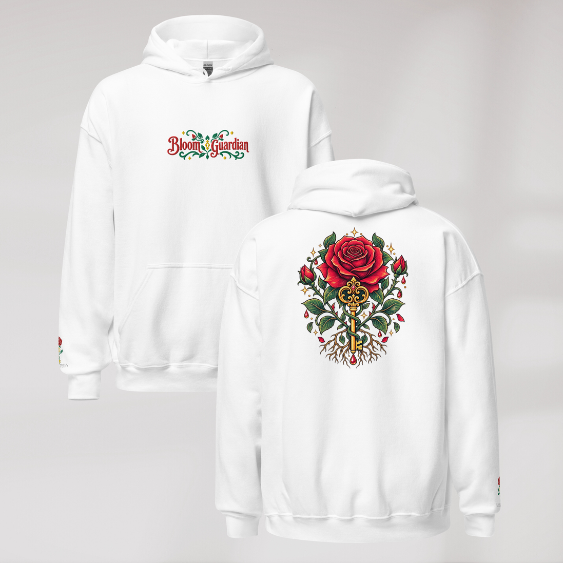 Bloom Guardian Hoodie Retro – Farbe Weiß – Ansicht 1