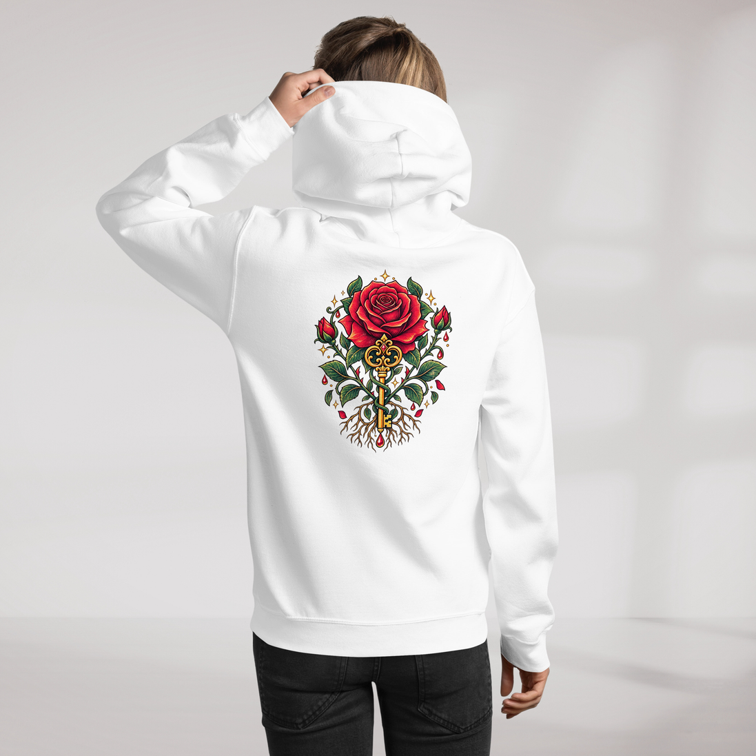 Bloom Guardian Hoodie Retro – Farbe Weiß – Ansicht 11