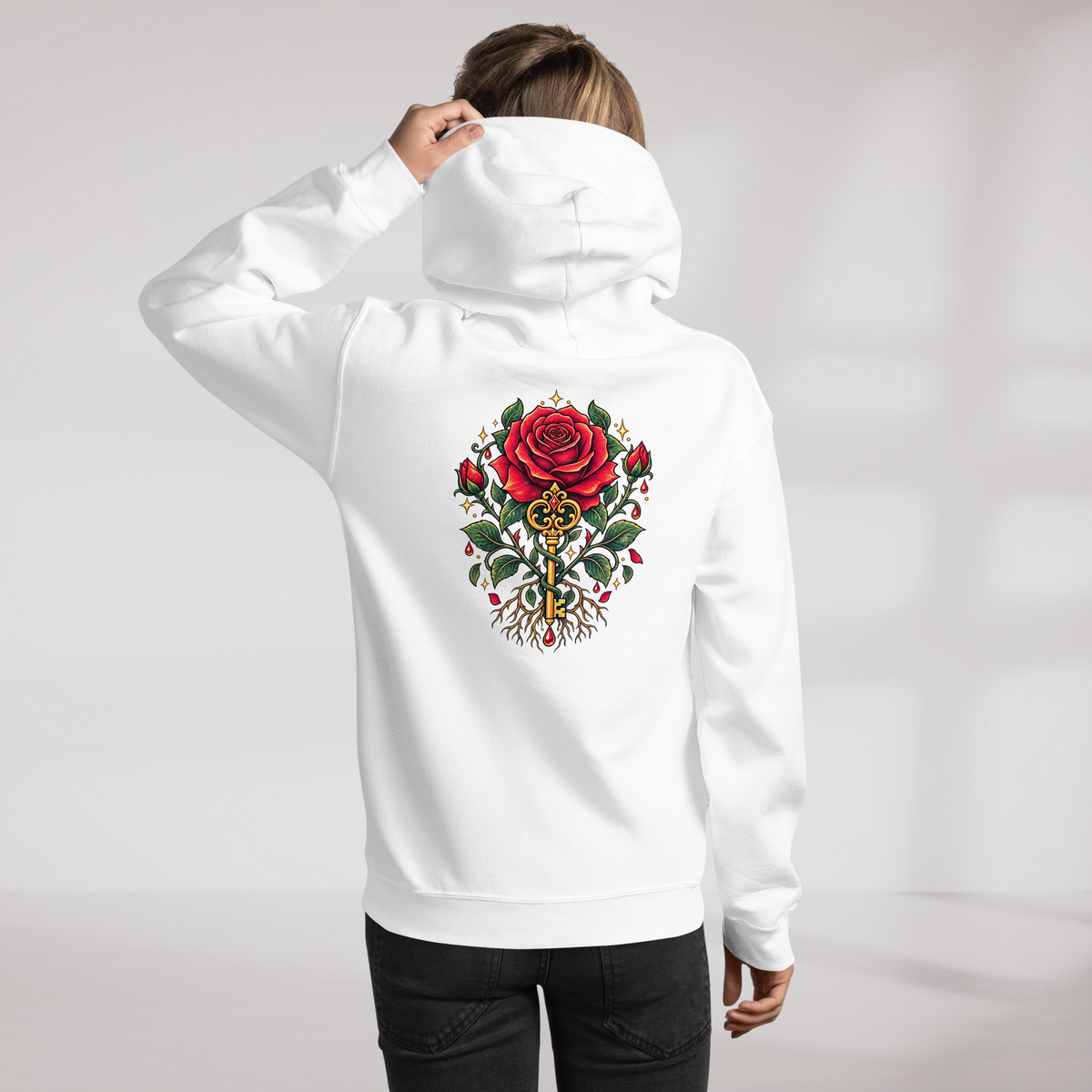 Bloom Guardian Hoodie Retro – Farbe Weiß – Ansicht 11