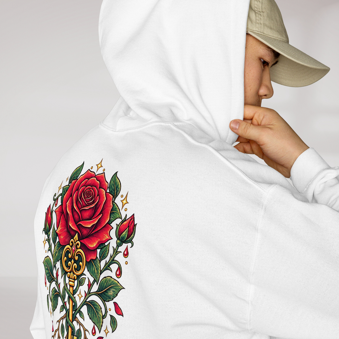 Bloom Guardian Hoodie Retro – Farbe Weiß – Ansicht 6