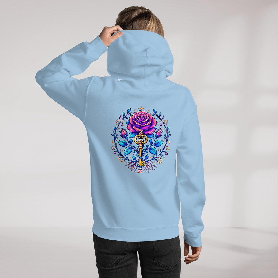 Bloom Guardian Hoodie Vibrant – Farbe Hellblau – Ansicht 9
