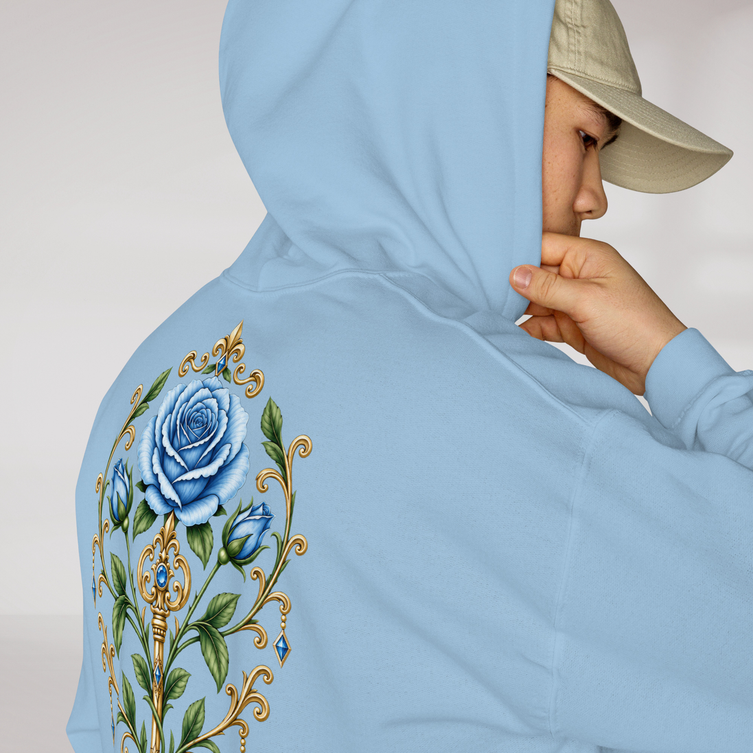 Bloom Guardian Hoodie Soft (M) – Farbe Hellblau – Ansicht 3