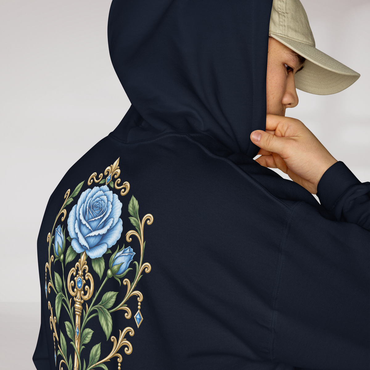 Bloom Guardian Hoodie Soft (M) – Farbe Navy – Ansicht 4