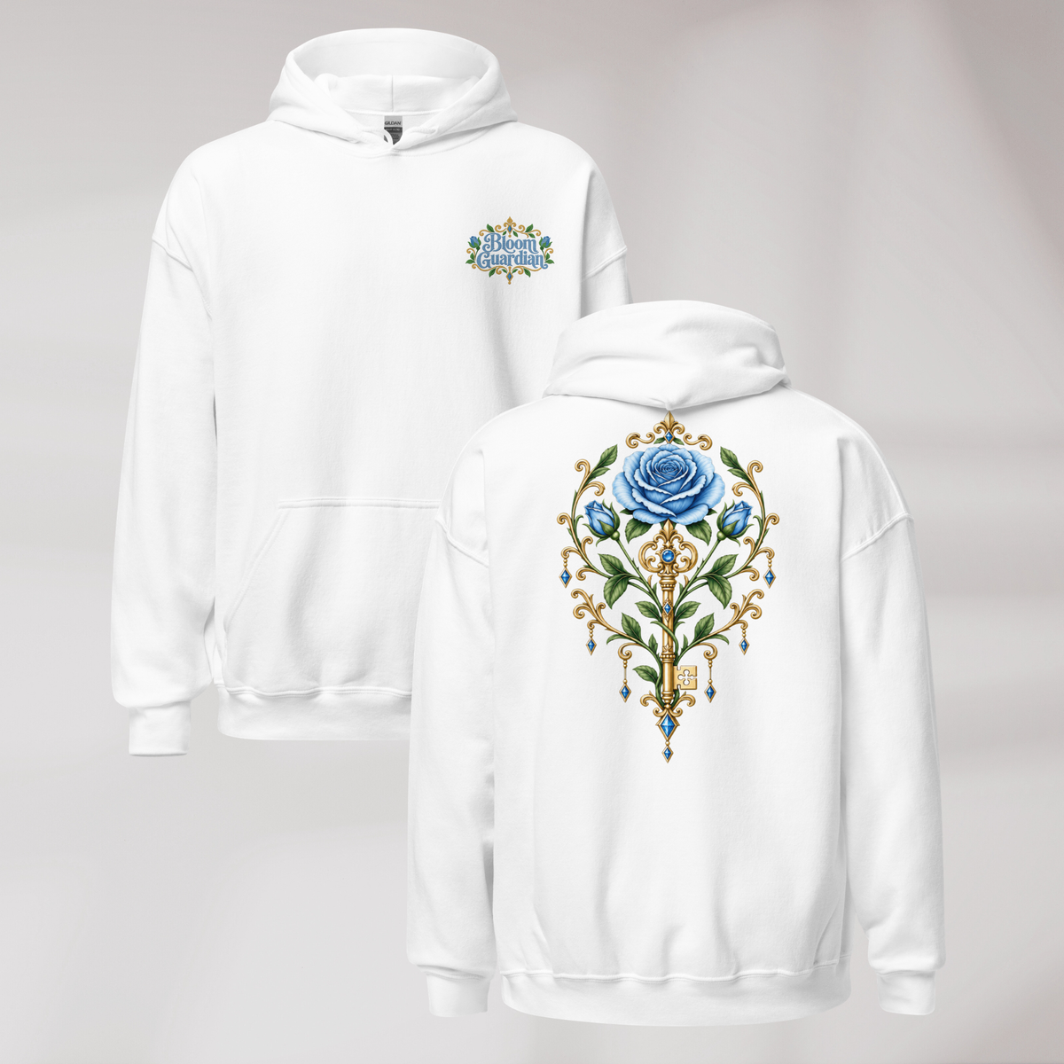 Bloom Guardian Hoodie Soft (M) – Farbe Weiß – Ansicht 1