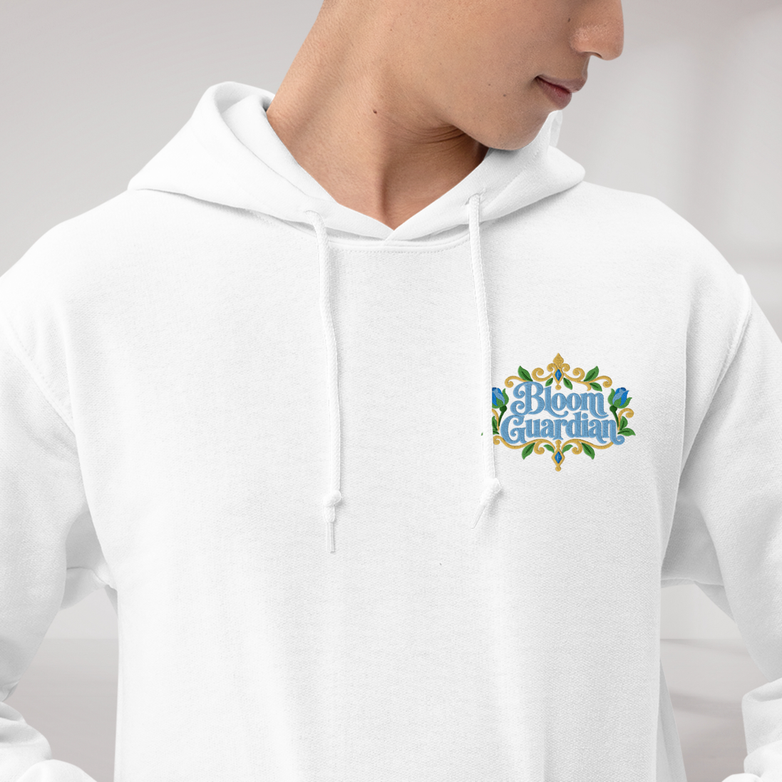 Bloom Guardian Hoodie Soft (M) – Farbe Weiß – Ansicht 2