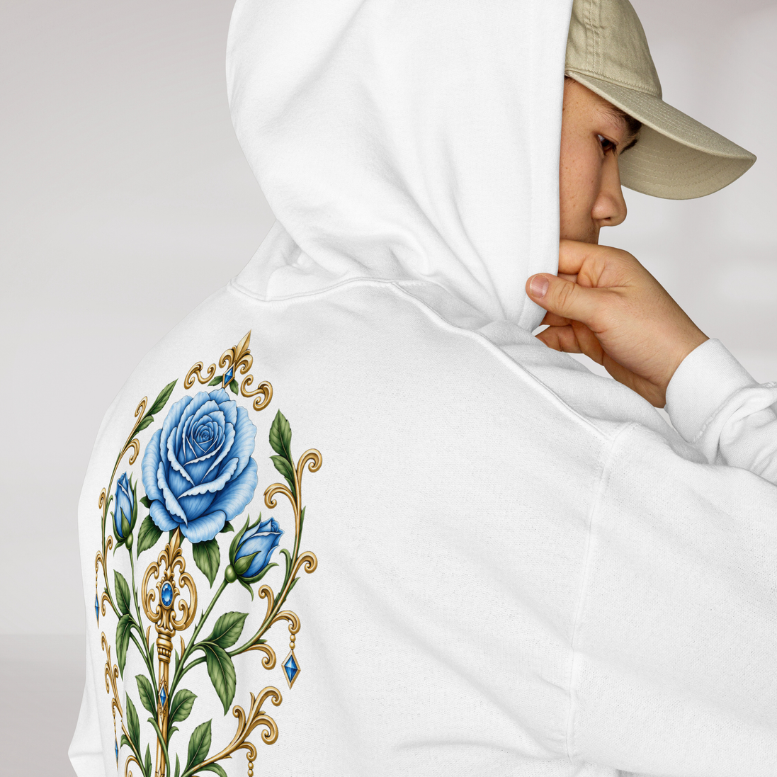 Bloom Guardian Hoodie Soft (M) – Farbe Weiß – Ansicht 4