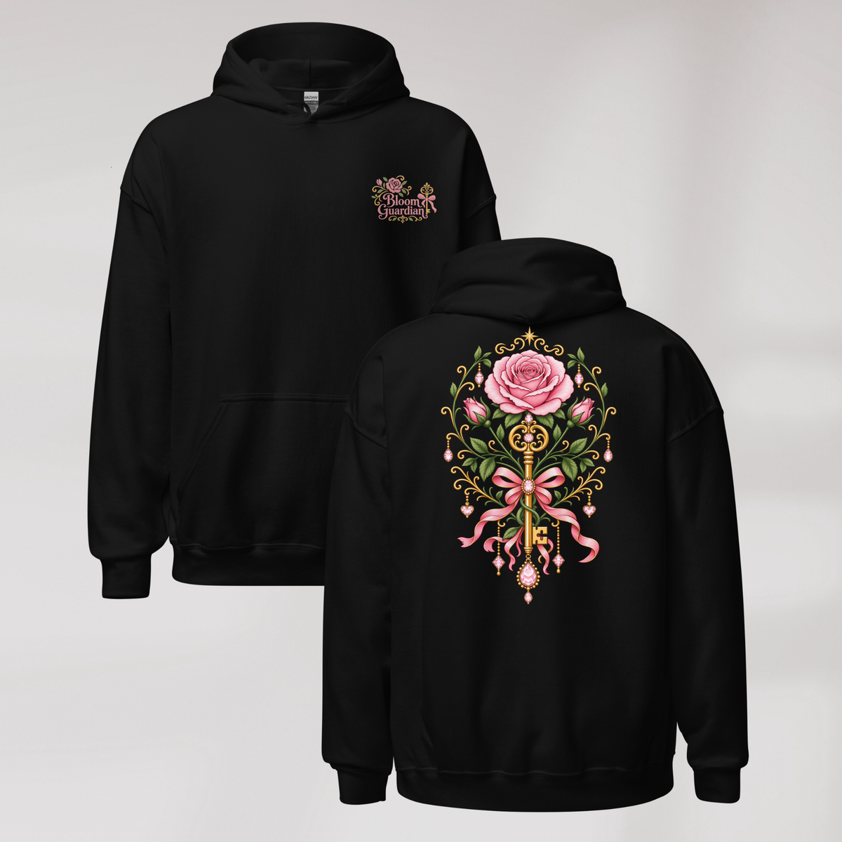 Bloom Guardian Hoodie Soft (F) – Farbe Schwarz – Ansicht 1