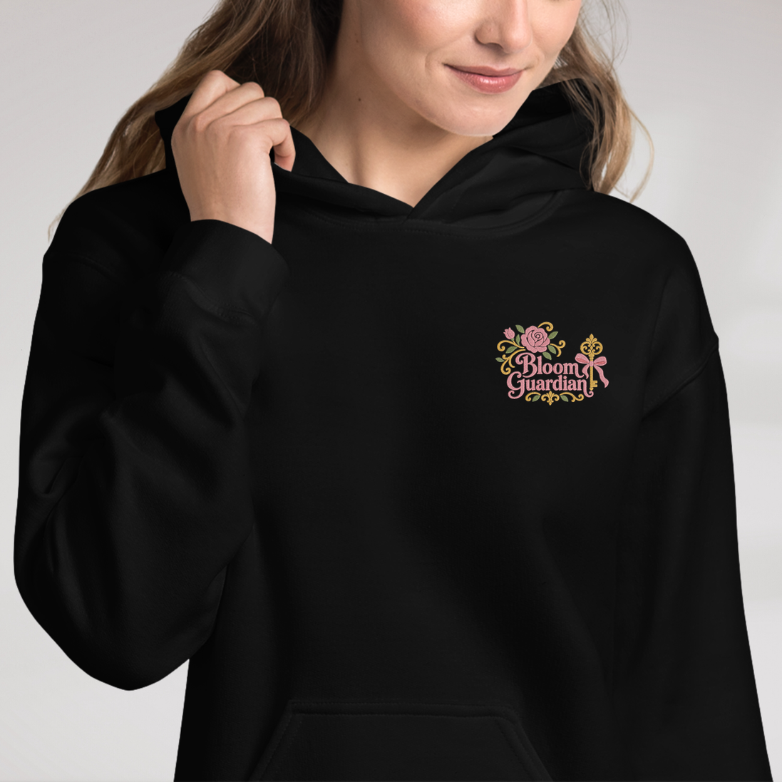 Bloom Guardian Hoodie Soft (F) – Farbe Schwarz – Ansicht 2