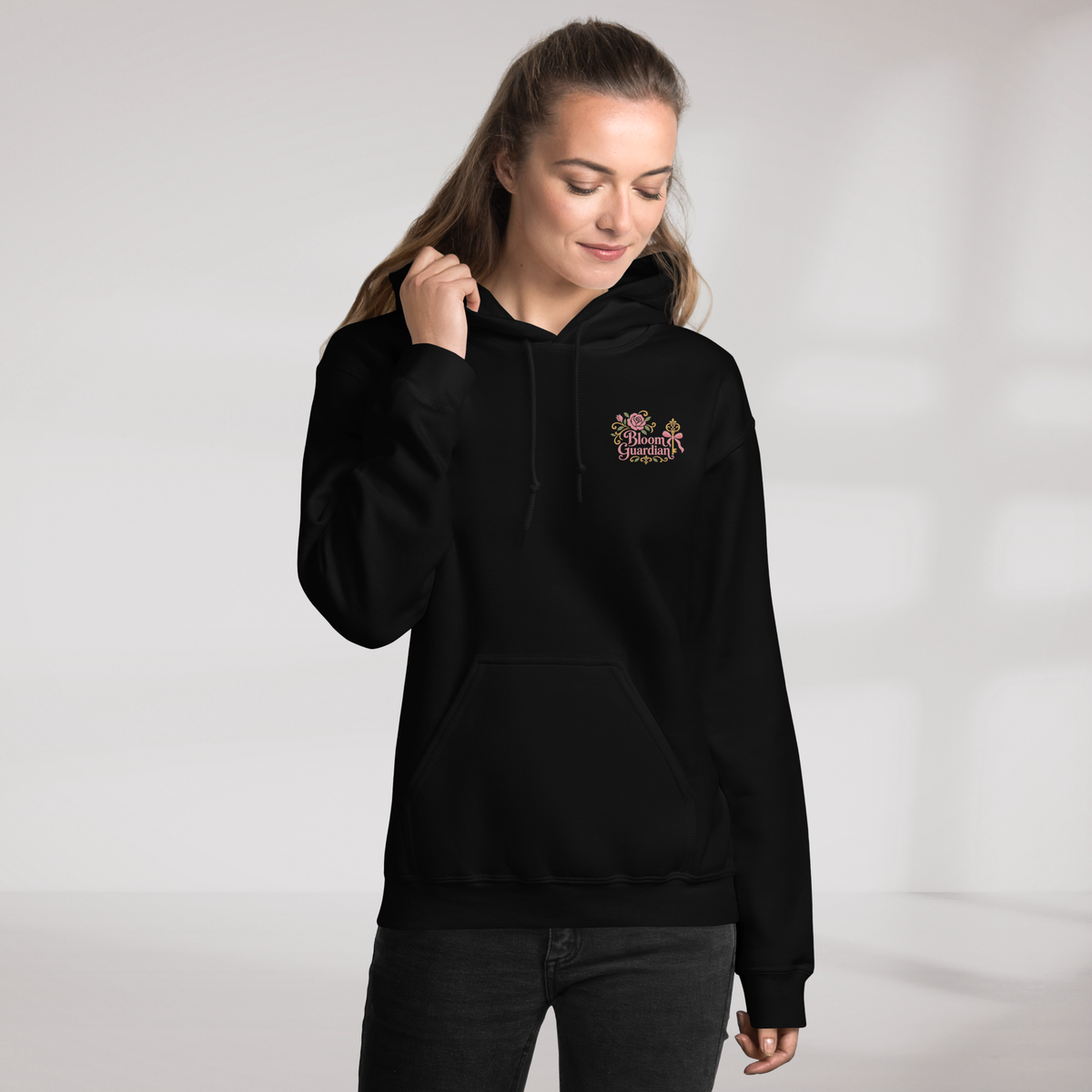 Bloom Guardian Hoodie Soft (F) – Farbe Schwarz – Ansicht 4