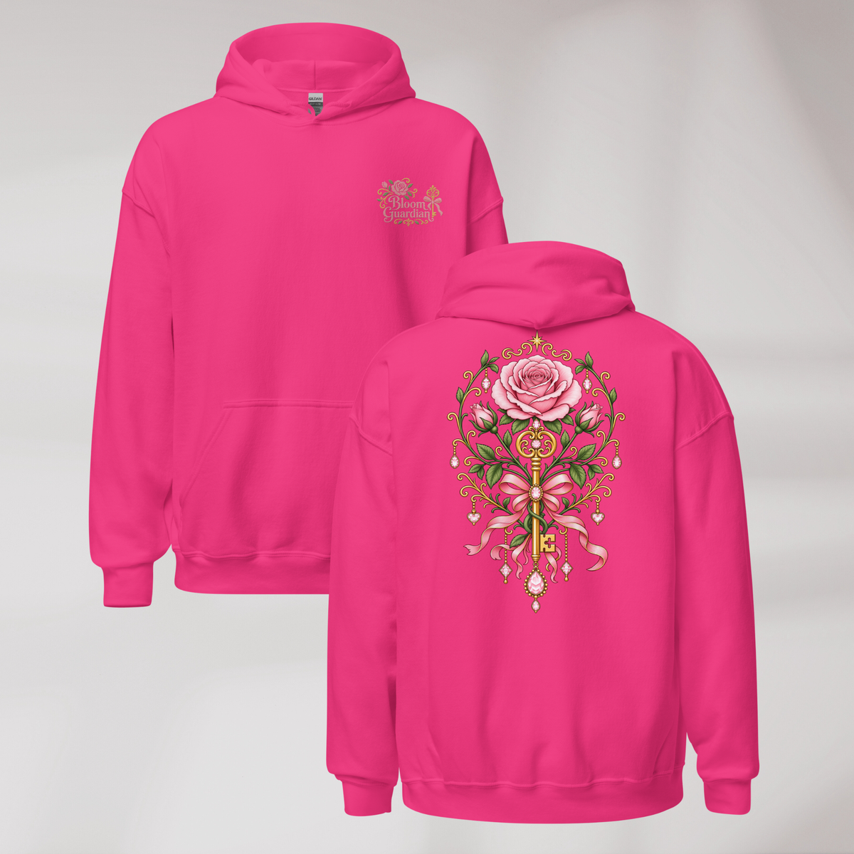 Bloom Guardian Hoodie Soft (F) – Farbe Helikonie – Ansicht 1