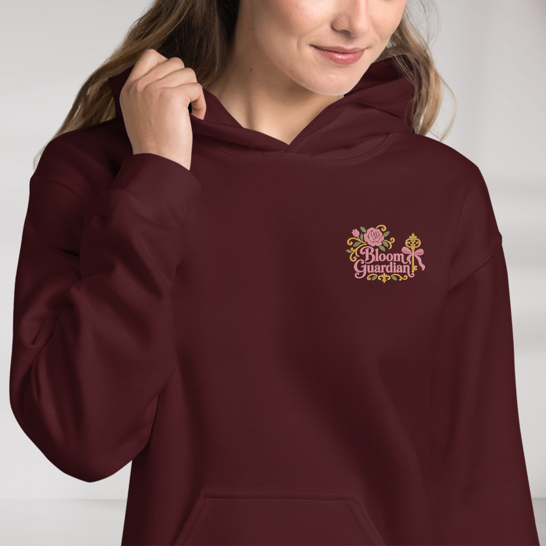 Bloom Guardian Hoodie Soft (F) – Farbe Kastanienbraun – Ansicht 2