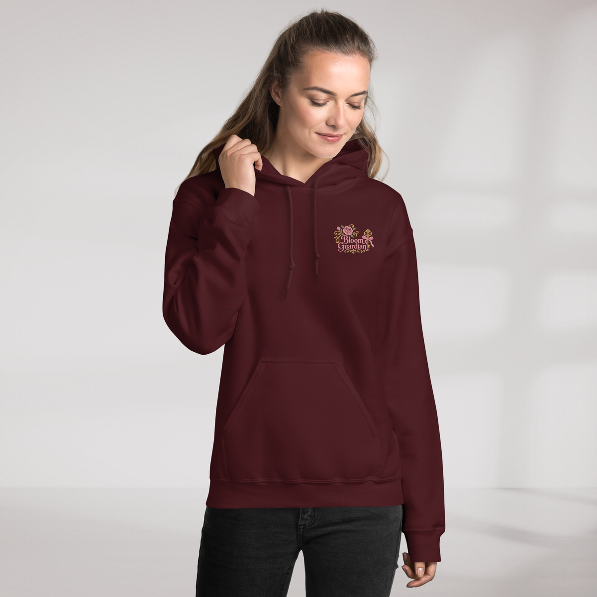 Bloom Guardian Hoodie Soft (F) – Farbe Kastanienbraun – Ansicht 4
