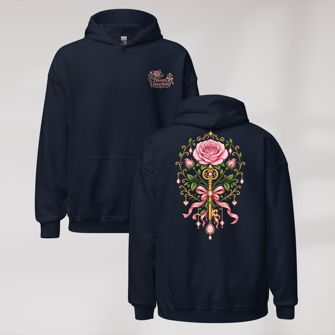 Bloom Guardian Hoodie Soft (F) – Farbe Navy – Ansicht 1