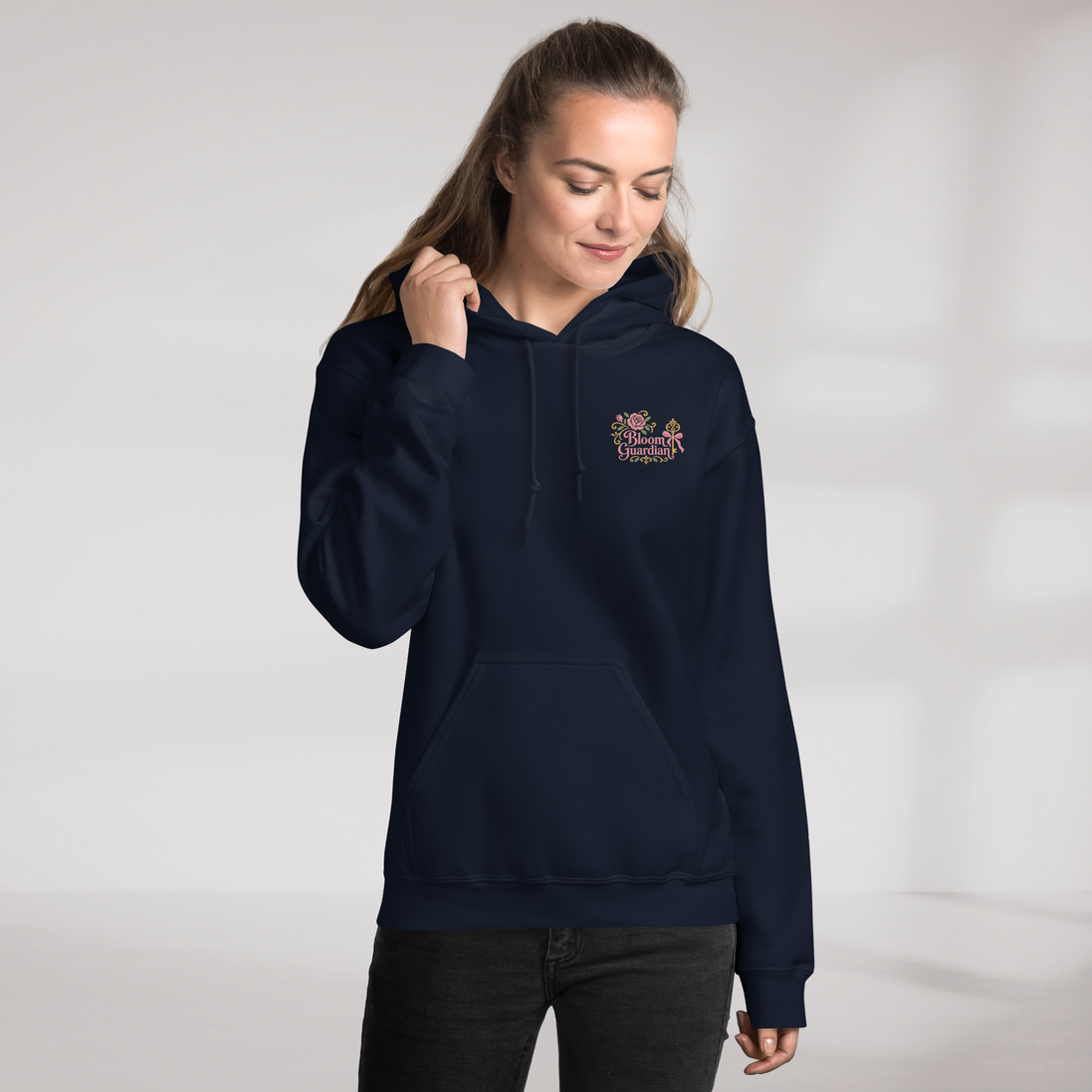 Bloom Guardian Hoodie Soft (F) – Farbe Navy – Ansicht 4