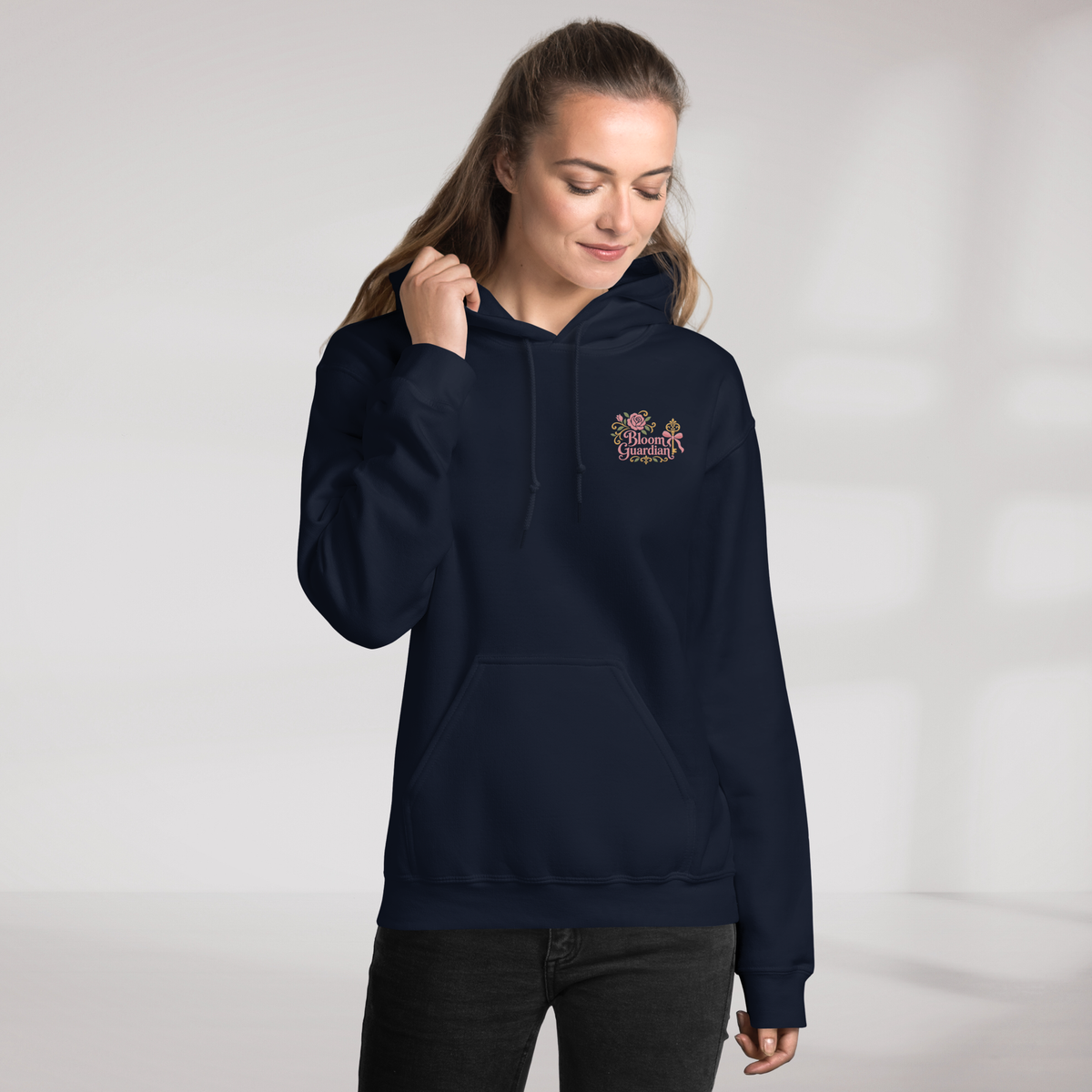 Bloom Guardian Hoodie Soft (F) – Farbe Navy – Ansicht 4