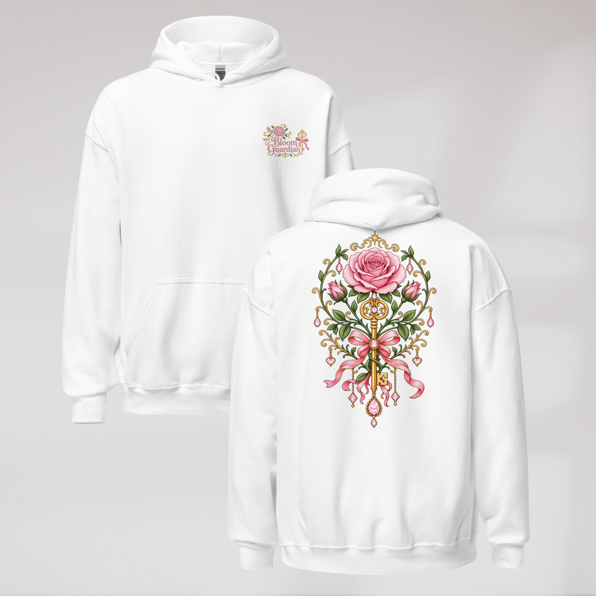 Bloom Guardian Hoodie Soft (F) – Farbe Weiß – Ansicht 1