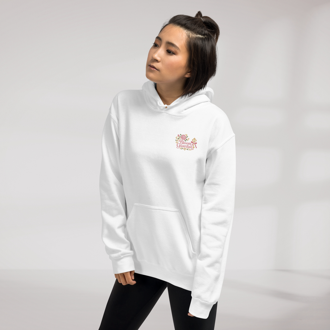 Bloom Guardian Hoodie Soft (F) – Farbe Weiß – Ansicht 3
