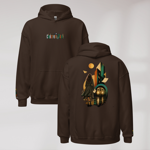 Concrete Poet Hoodie Retro (F) – Farbe Dunkle Schokolade – Ansicht 1