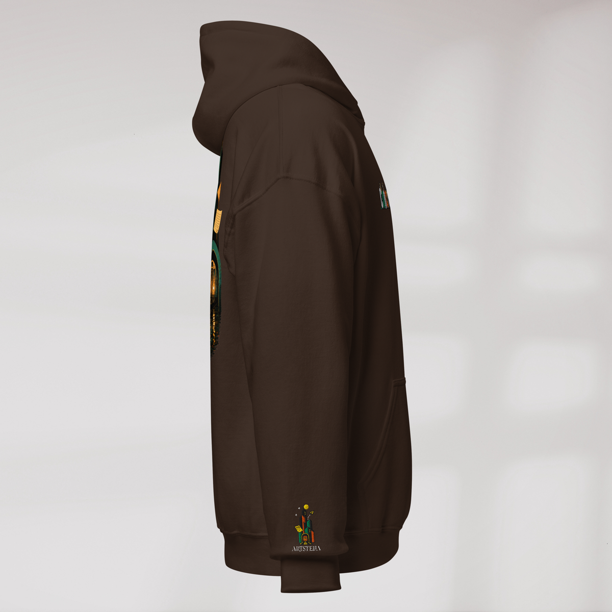 Concrete Poet Hoodie Retro (F) – Farbe Dunkle Schokolade – Ansicht 2