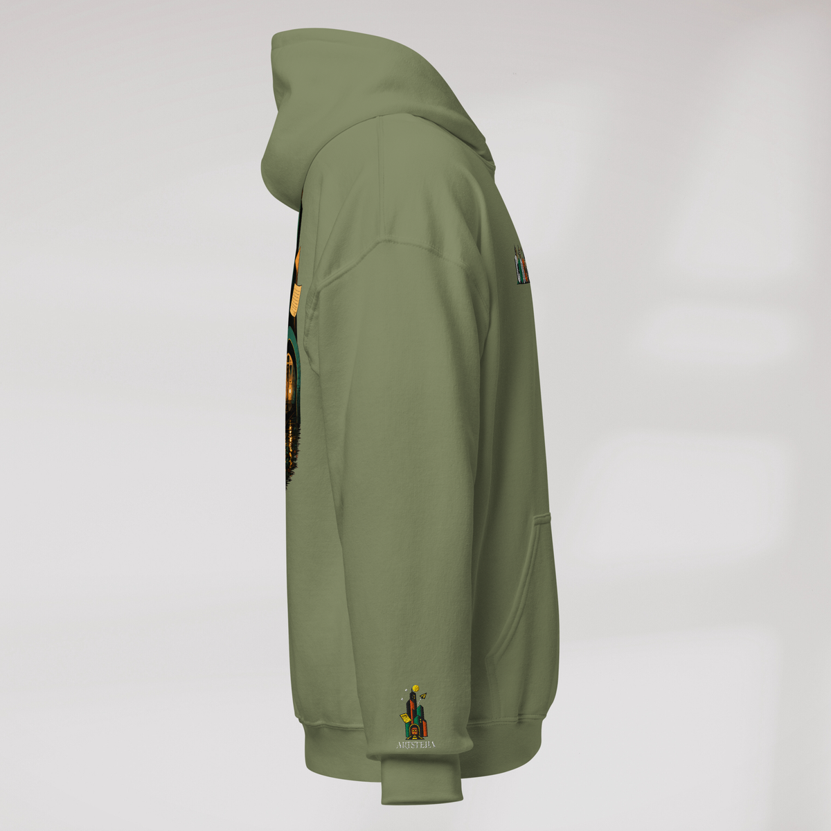 Concrete Poet Hoodie Retro (F) – Farbe Militärgrün – Ansicht 2