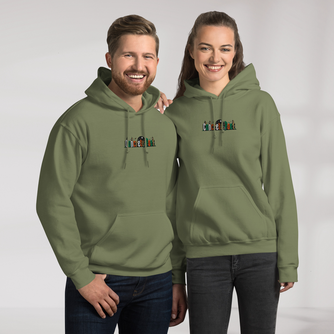 Concrete Poet Hoodie Retro (F) – Farbe Militärgrün – Ansicht 7