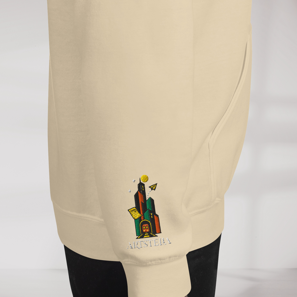Concrete Poet Hoodie Retro (F) – Farbe Sand – Ansicht 4