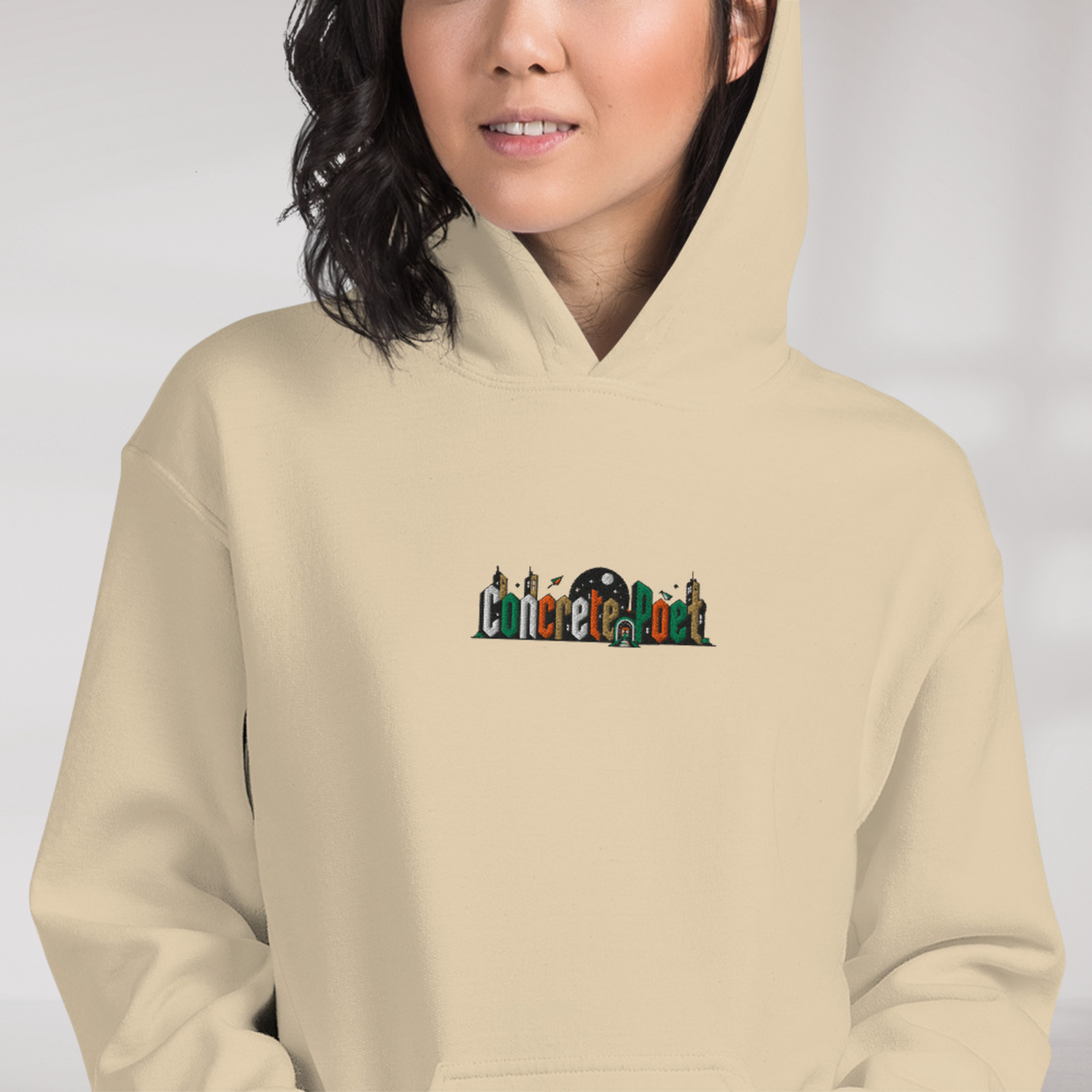 Concrete Poet Hoodie Retro (F) – Farbe Sand – Ansicht 5
