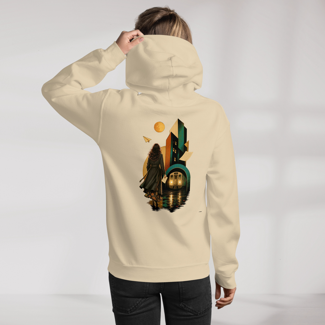 Concrete Poet Hoodie Retro (F) – Farbe Sand – Ansicht 8