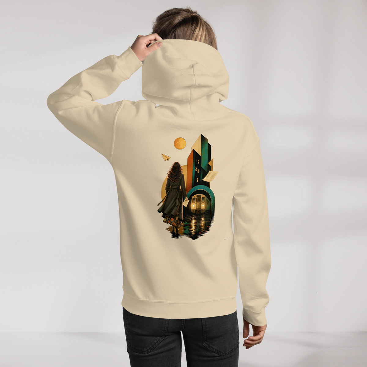 Concrete Poet Hoodie Retro (F) – Farbe Sand – Ansicht 8