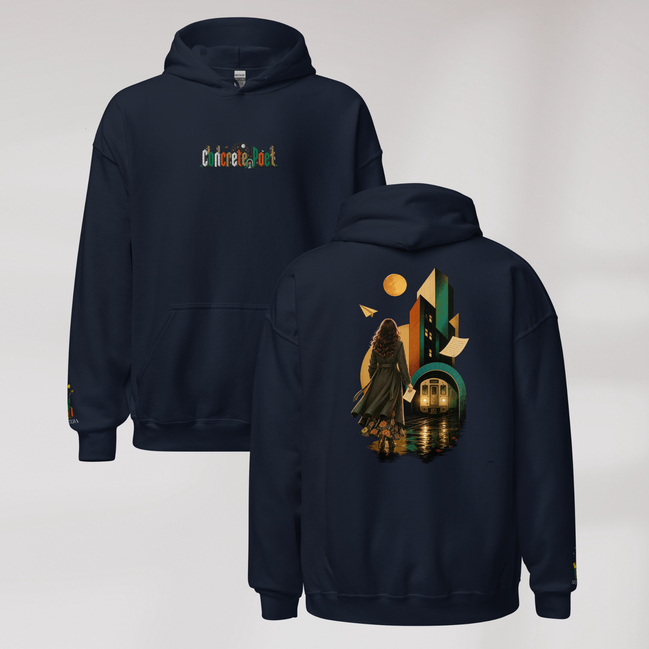 Concrete Poet Hoodie Retro (F) – Farbe Navy – Ansicht 1