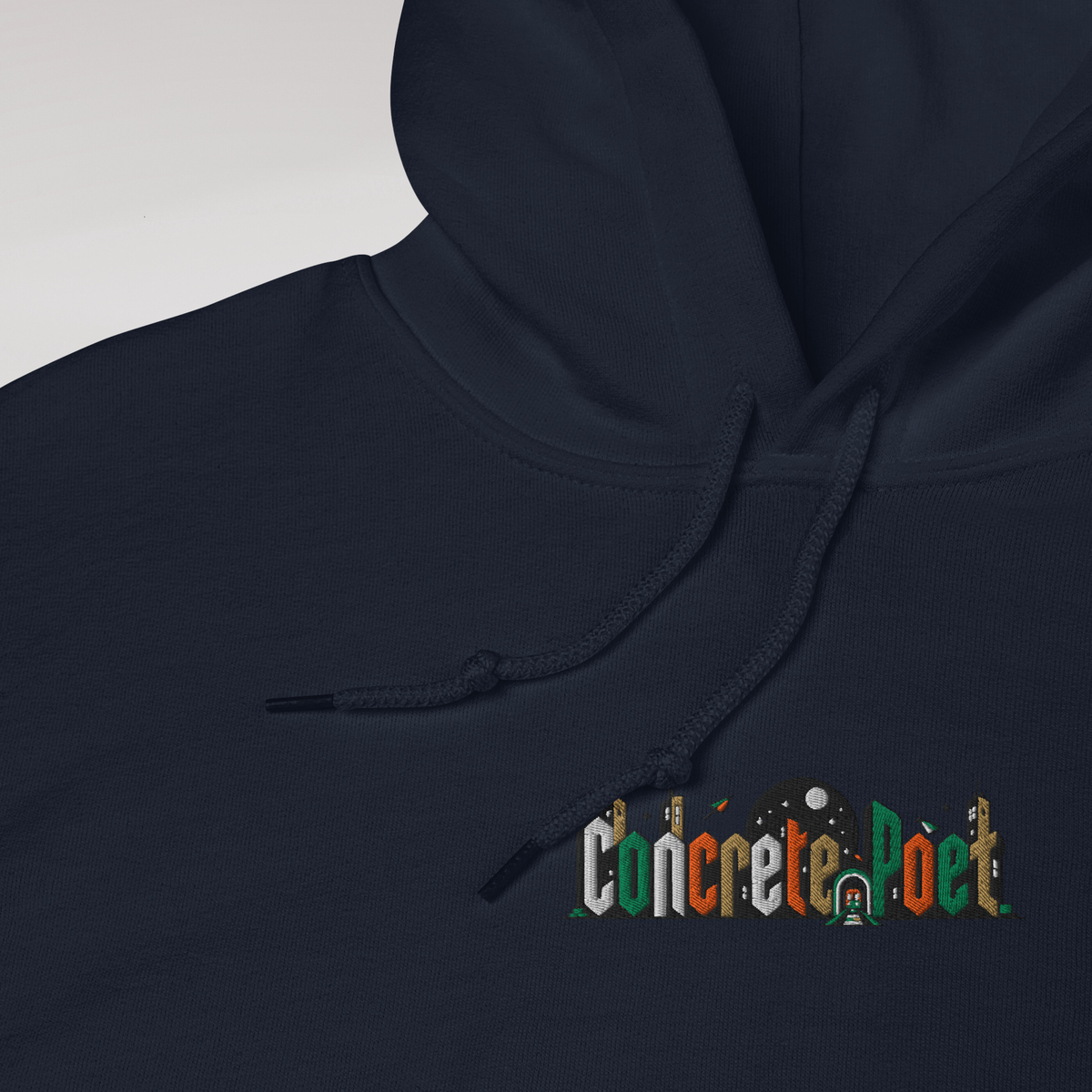 Concrete Poet Hoodie Retro (F) – Farbe Navy – Ansicht 3