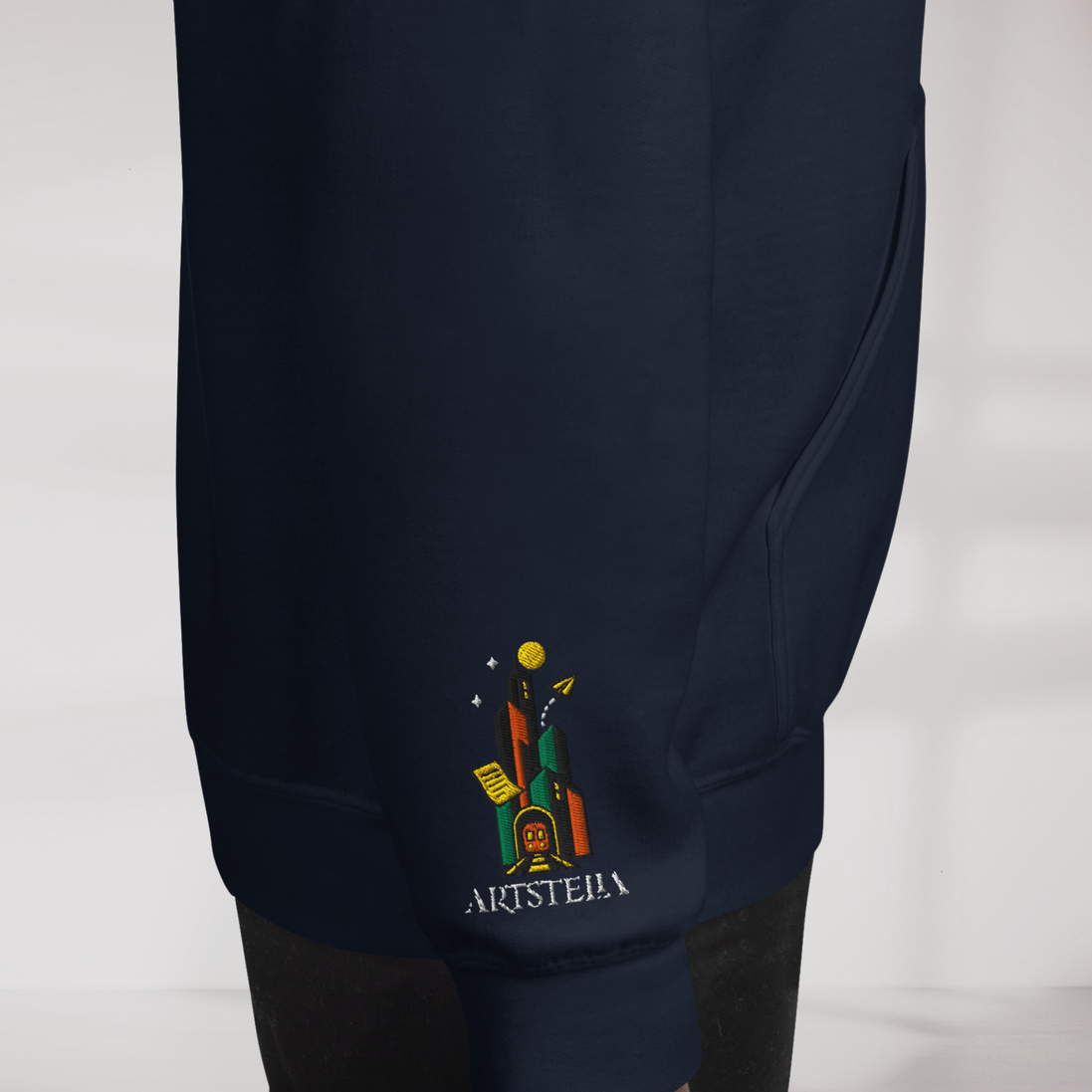 Concrete Poet Hoodie Retro (F) – Farbe Navy – Ansicht 4