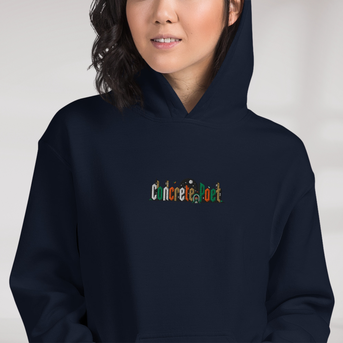 Concrete Poet Hoodie Retro (F) – Farbe Navy – Ansicht 5