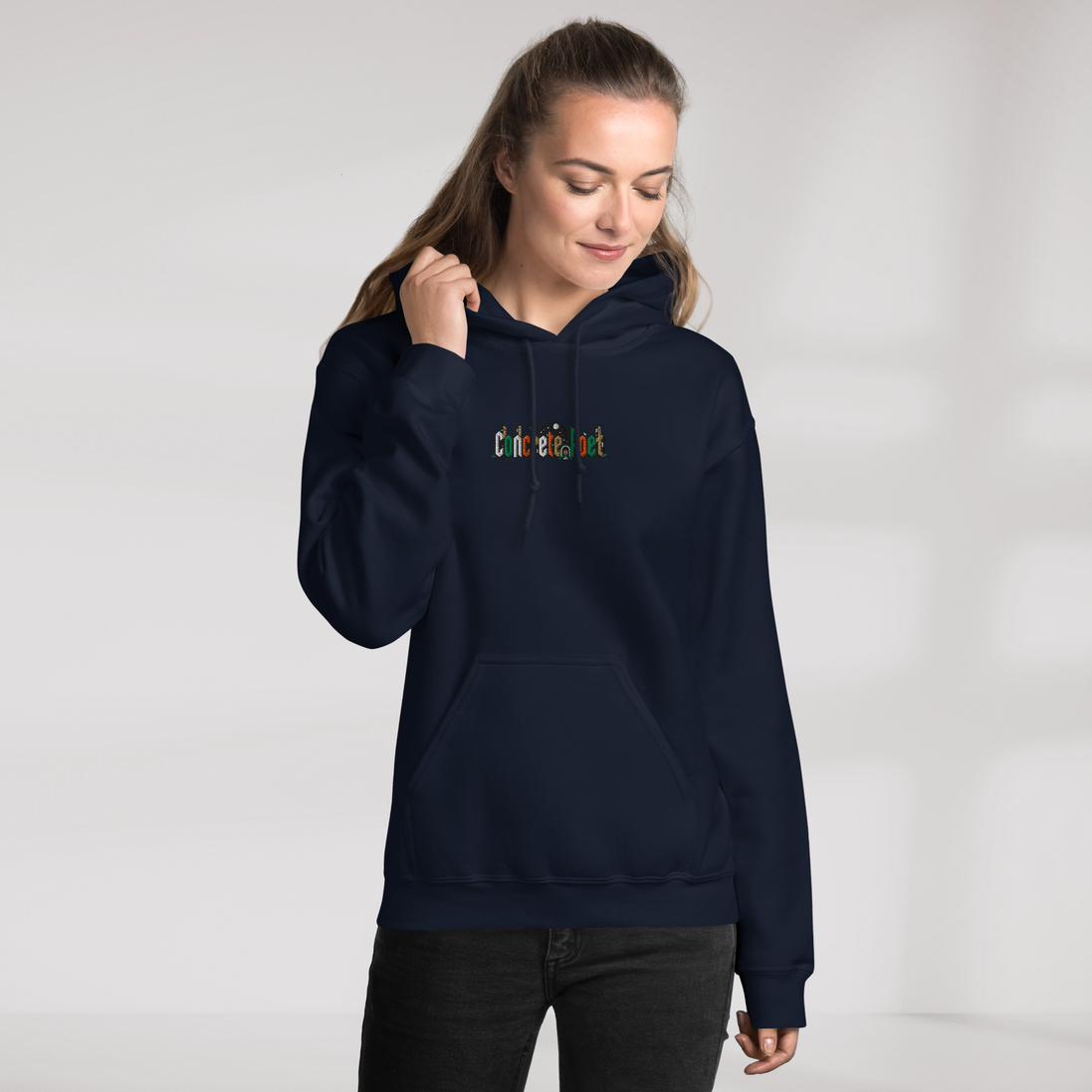 Concrete Poet Hoodie Retro (F) – Farbe Navy – Ansicht 6